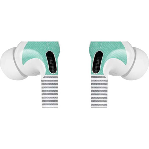Teal and Grey Stripes AirPods Skins